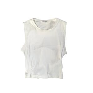 Reformation White Tank Top Open Back Tie Back Spaghetti Strap Knit Medium